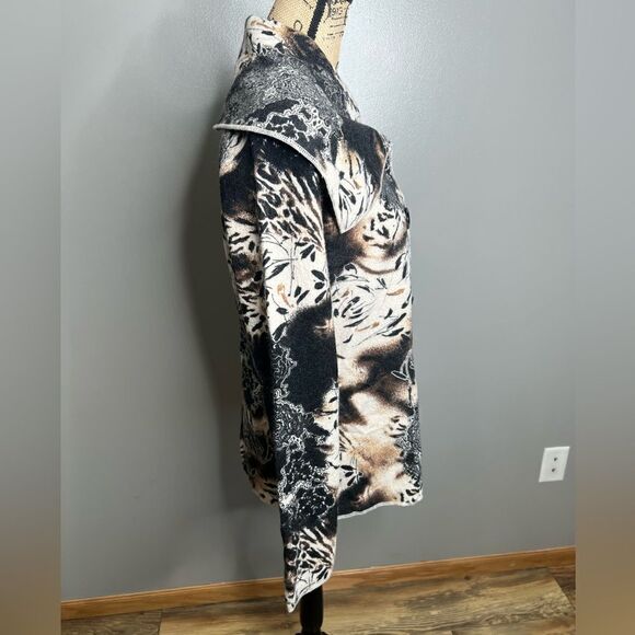 Richard Malcolm wool floral print button up jacket size medium artsy office - Picture 7 of 8